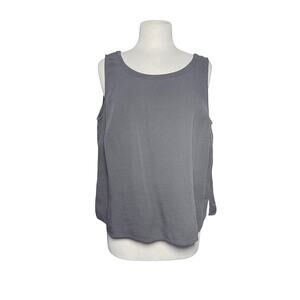 EILEEN FISHER Women’s Gray Silk Crepe Sleeveless Shell Tank 1X